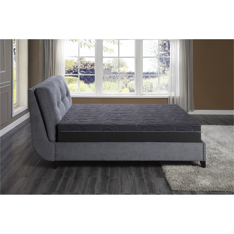 Firm Comfort Gel-Infused Memory Foam Hybrid Mattress in a Box, Dark Gray, 11", Queen