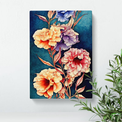 XC1022-5088X Water Painted Flowers No.1 1 Piece Wrapped Canvas Wall Art