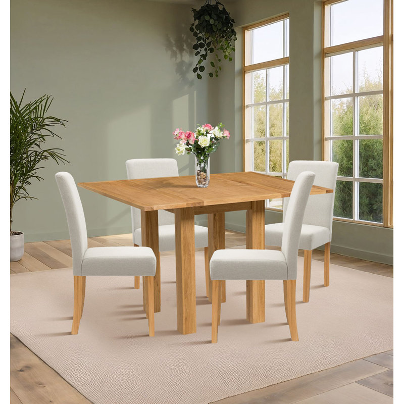 Hatcher 4 - Person Solid Oak Dining Set, Beige
