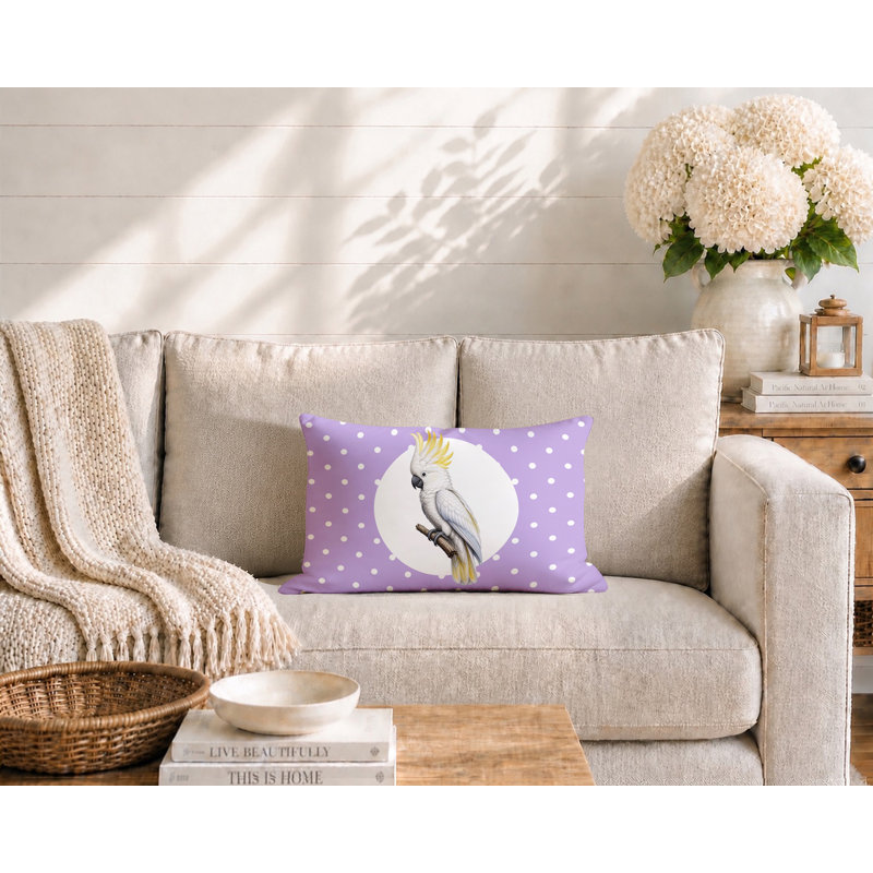 Coussin réversible intérieur / extérieur Cockatoo, 20 po x 14 po, Lavande