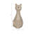 Stoneware Cat Figurine with Elongated Neck and Sculpted Tail Detail Featuring Smiling Facial Expression and Integrated Base Design-92139386-92139385