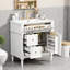 Meuble-lavabo autoportant de 30 pouces avec lavabo, tiroir rabattable et support de rangement noir-1874626515