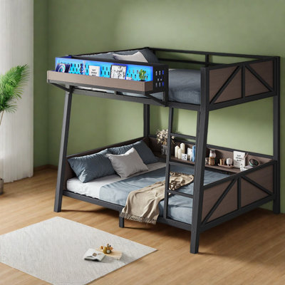 Lits avec rangement, lit superposé simple en bois aggloméré pour petite maison