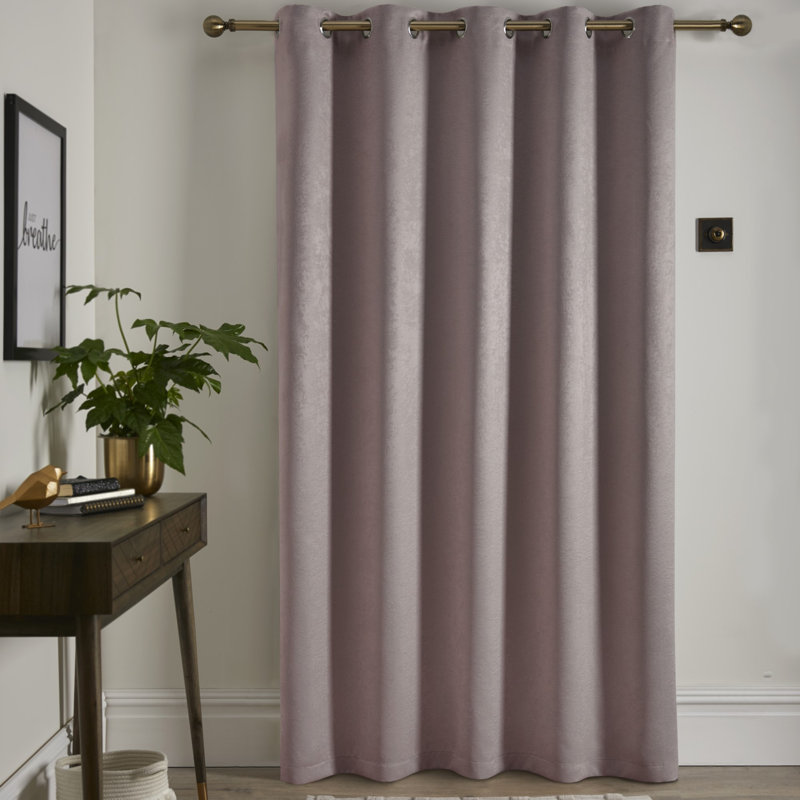Strata Semi Sheer Door Curtain Single Panel, Blush