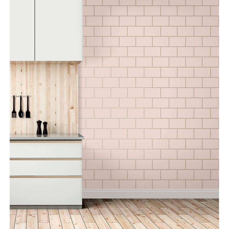 Rouleau de papier peint L 396 po x l 20,5 po Antanina Metro, Rose métro