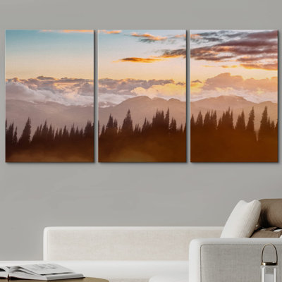 Blue & Pink Starry Galaxy Sky Over Forest Astronomy & Space Sky Photography Realism Rustic Scenic