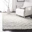 Tapis bleu / ivoire en laine et coton touffeté à la main Derron-22736183