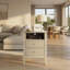 Table de chevet 18 po beige avec 2 tiroirs - Canapé de chambre à coucher moderne