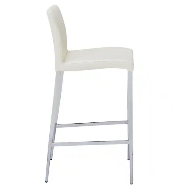 Pulsar Faux Leather Stool, White