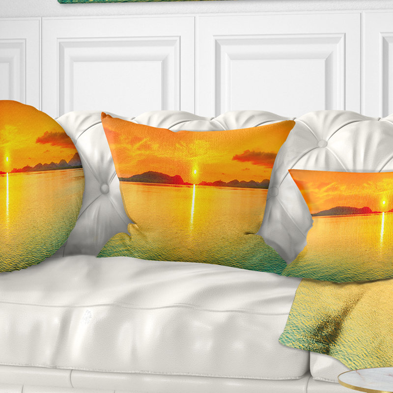 Coussin Sunset Sunset - Sea & Shore, 18 po x 18 po, Coussin décoratif
