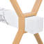 Table de salle à manger en verre trempé transparent de 71 po x 35,4 po avec 8 chaises en tissu de lin gris foncé, conception ergonomique réfléchie pour une longue structure en bois-841925311-841925304