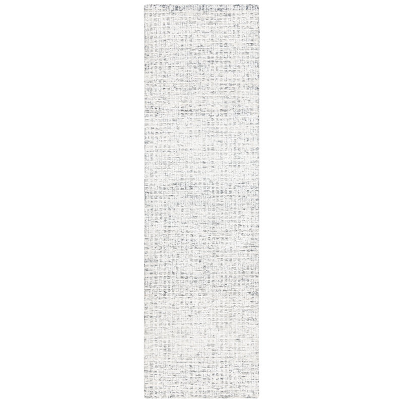Glamour Hand Tufted Viscose Wool Cotton with Latex Abstract Rug in Gray/Ivory, Runner 2'3" x 8'