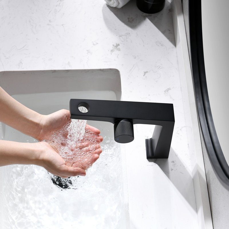 Grand robinet 7,87 po pour lavabo de salle de bain, robinet vasque en laiton massif pour 1 trou, Noir mat