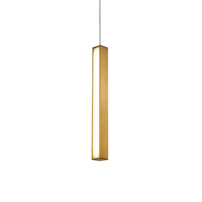 Chaos 1 - Light LED Single Pendant, Aged Brass, 26" H x 5.5" W x 5.5" D