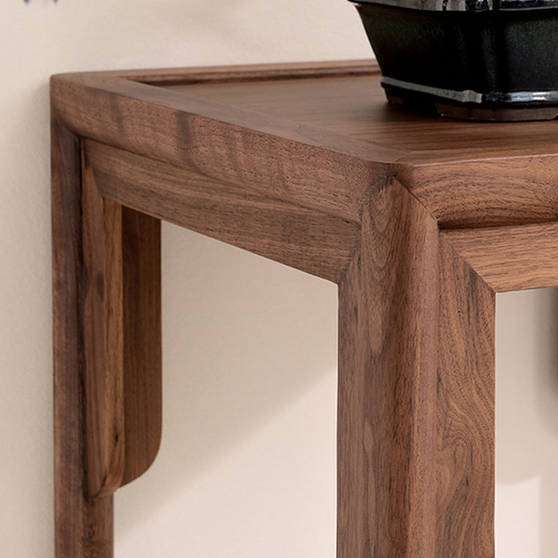 Support pour plante et rangement en bois de noyer noir