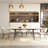 Ecklund 62.9 To 94.4 White Sintered Stone Expandable Stretching Dining Table Chair Set-335745494