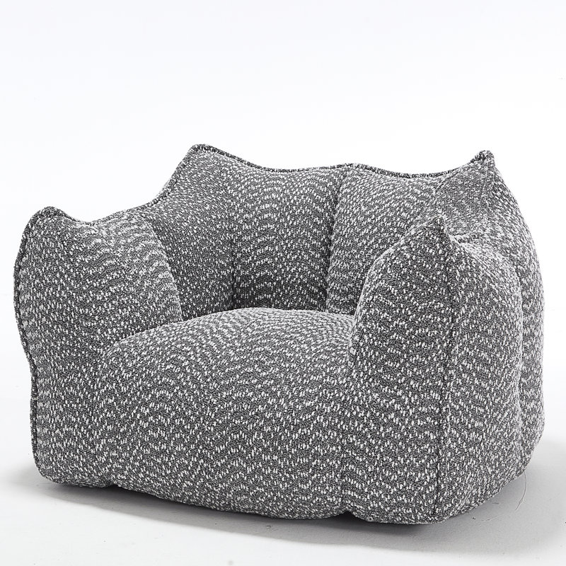 Thaloria Bean Bag Chair Lazy Sofas, Gray Chenille, 30.7" H x 47.2" W x 36.2" D