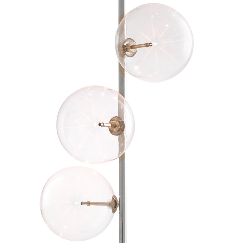Tempo Tree Floor Lamp, Clear, Nickel