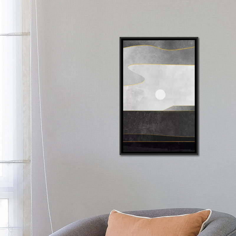 « minimal landscape vi », impression sur toile, H 26 po x l 18 po x P 1,5 po, Toile encadrée noire, Pas de tapis