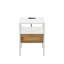 Table de chevet fonctionnelle en rotin avec prise de courant, ports USB, tiroir et pieds en métal pour une utilisation polyvalente à la maison et au bureau-109760365