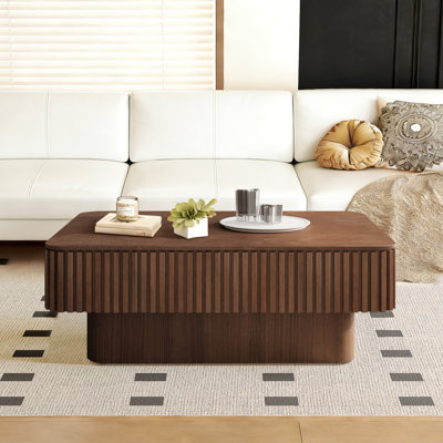 Table basse à plateau relevable cannelé 38,6 po