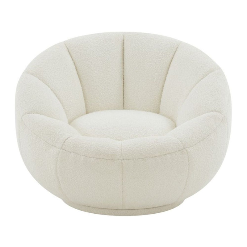 Fauteuil demi-tonneau pivotant de 35,8 po Dama