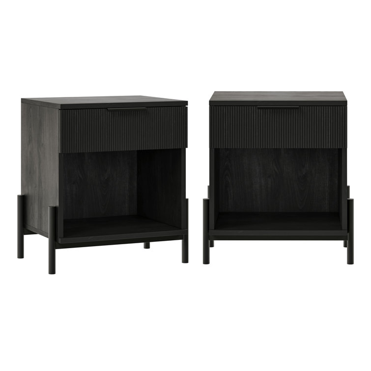 Ridvan 1-Drawer Nightstands with Open Cubby