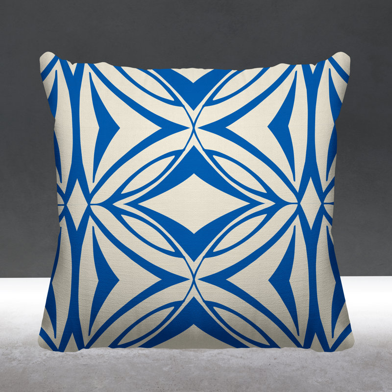 Coussin décoratif intérieur / extérieur Eamon, L 15 po x H 15 po, Bleu