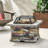 28" Concrete Outdoor Fire Pit Table With Lid In Stone Gray. Illuminate Your Poolside, Yard, Patio. Stylish Matte Steel, Mesmerizing Flames. Heat- Iron Bowl, Fiberglass-Reinforced Cement Base. Comes