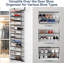 36 range-chaussures à suspendre au-dessus de la porte, 36 rangements de chaussures suspendus à 12 niveaux, gris acier