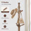 9-Hook Solid Wood Freestanding Coat Rack with 3 Adjustable Heights