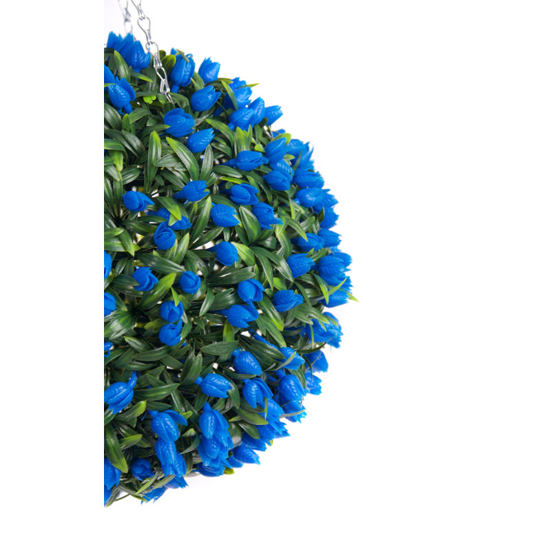 28cm Faux Flowering Plant, Blue