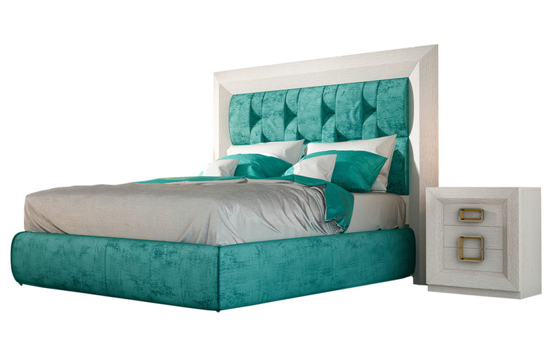 3 Piece Upholstered Faux Leather Bedroom Set, King