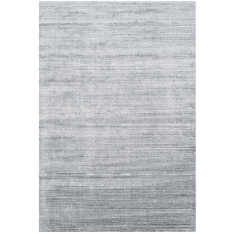 Tapis gris clair tissé à la main Mcelroy, Rectangle 8 pi x 10 pi