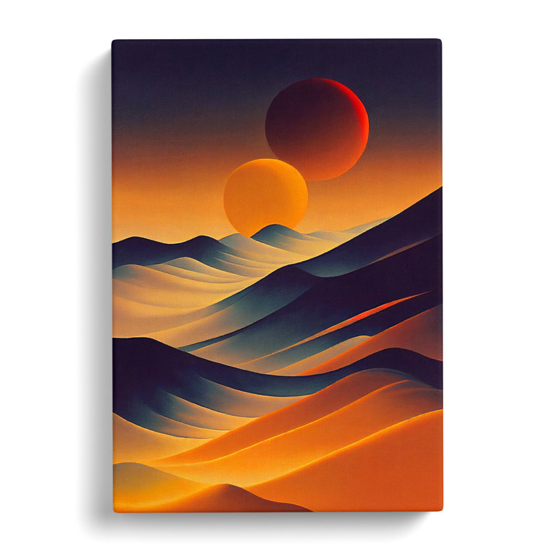 Dolins Sunset Field Painting - Wrapped Canvas, 50cm H x 35cm W