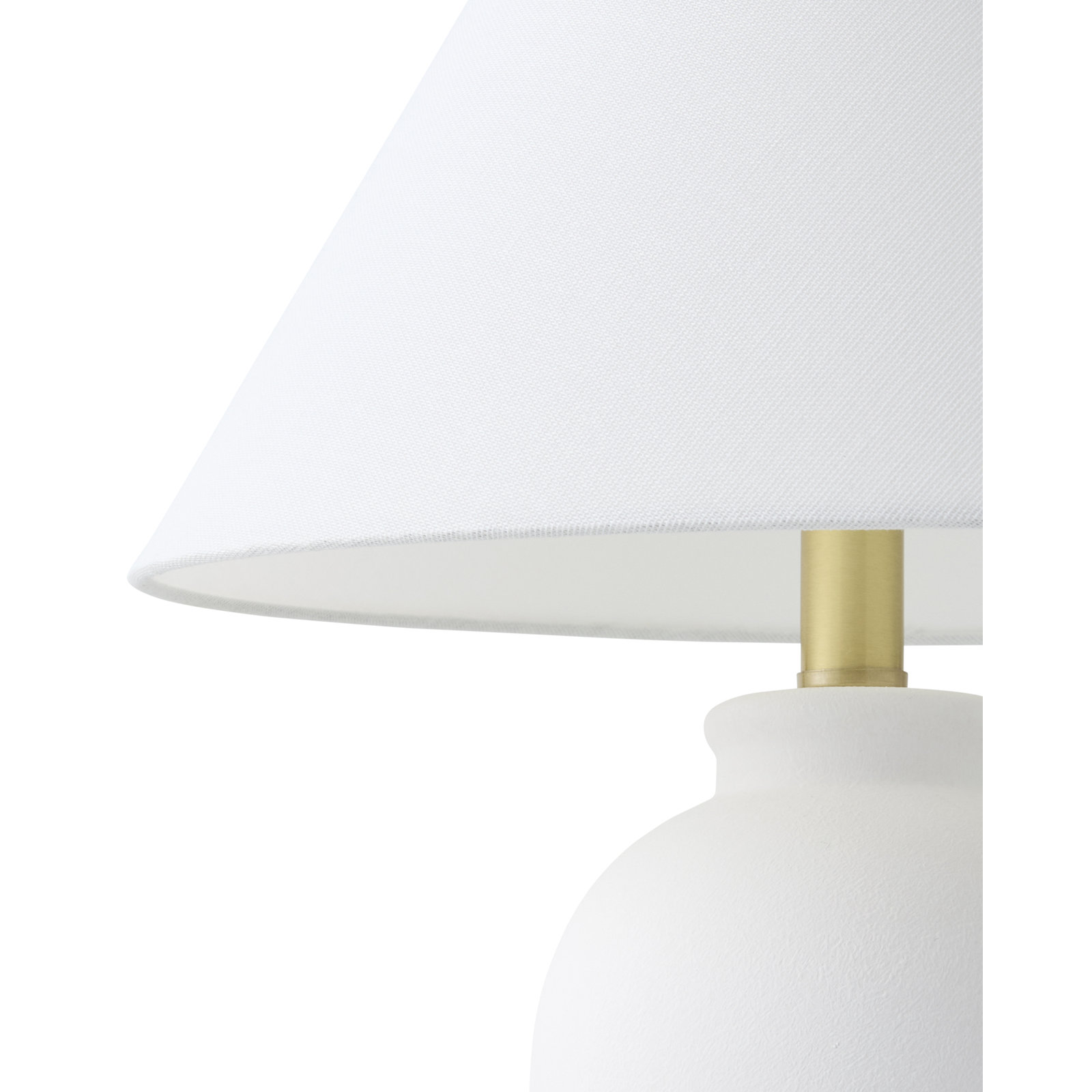 Chemise Ceramic Table Lamp, White, White, Linen