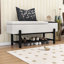 Banc de rangement rembourré avec tablette inférieure-1415453895