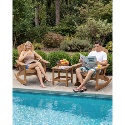 Ensemble de 2 chaises pliantes Adirondack pliantes en PEHD résistant à l'eau et aux intempéries, brun