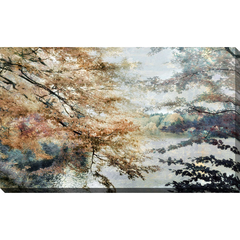 «Spring Talking» par Irene Weisz - Peinture, L 30 po x H 18 po, Toile tendue