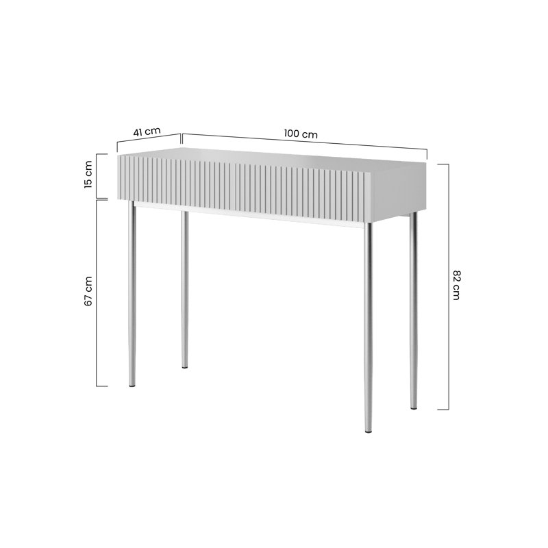 Aleetha MDF Laminate Writing Desk, White/Gold