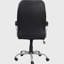 PU Leather Upholstered Office Task Chair, Modern Adjustable 360 Degree Swivel Chair, High Back, Black/Silver