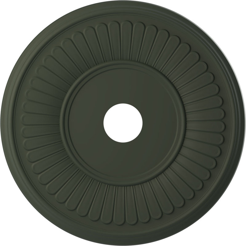 Médaillon de plafond Berkshire en PVC thermoformé, H 22 po x l 22 po x P 1 po, Vert club de chasse satiné UltraCover