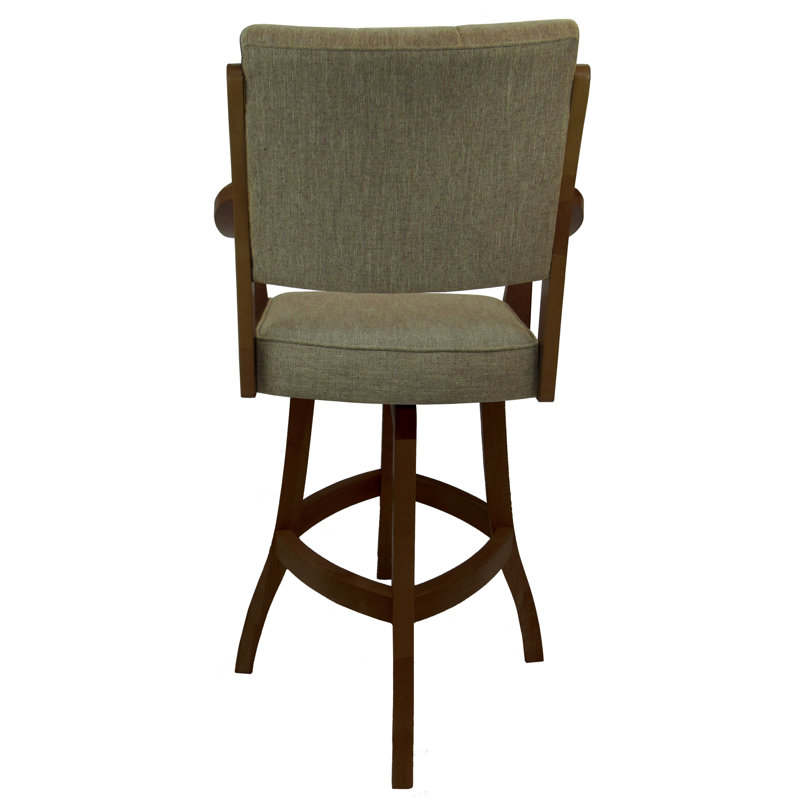 Haroldene Solid Wood Extra Tall Stool - Basin Beige - Natural, Dark Brown, Bar Stool (30'' Seat Height)