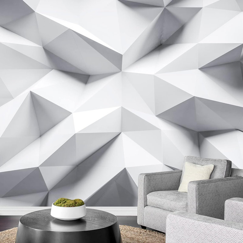 Diamond Geometric Polygon Pattern Abstract ShapesWallpaper Murals, 144" L x 100" W