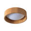 Plafonnier encastré 14 "avec diffuseur en forme de dôme, bois de frêne naturel, accents laiton vieilli, plafonnier à profil bas