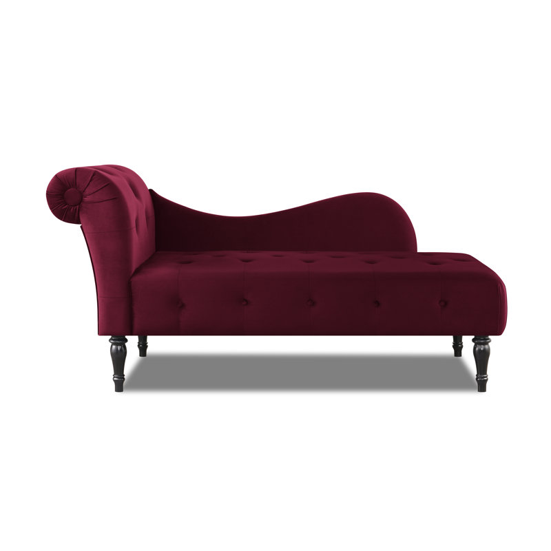 Scalise Upholstered Chaise Lounge, Burgundy