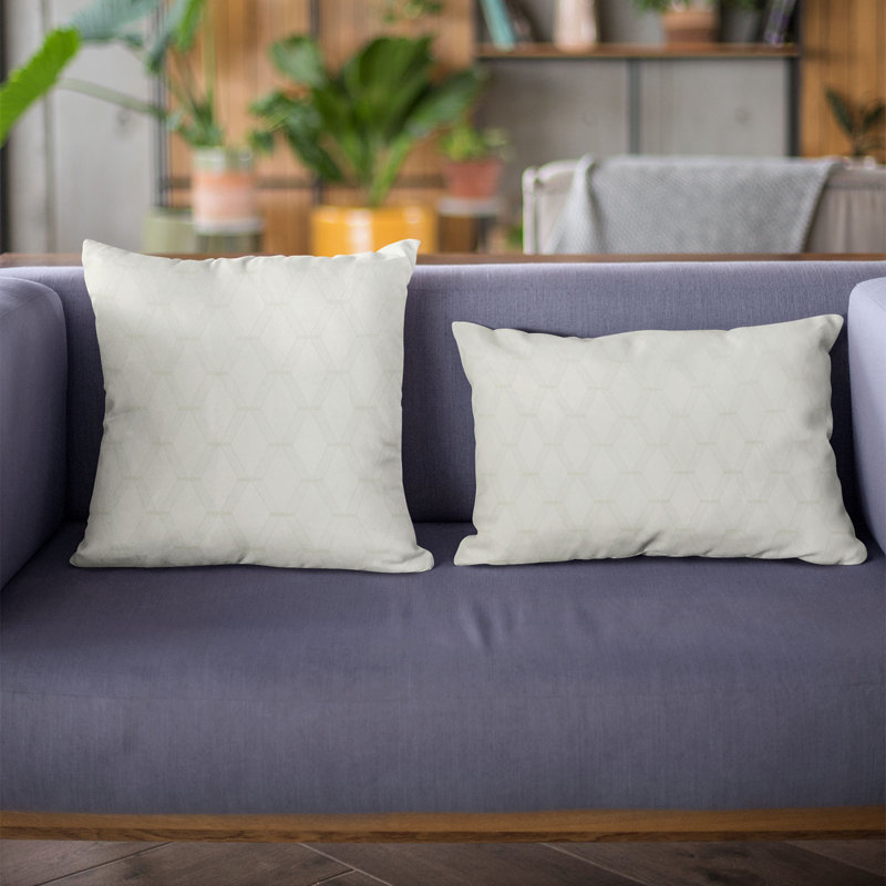 Tissu carré Plutus diamant brillant avec coussin de luxe Embroydery, 18 po x 18 po, Vanille