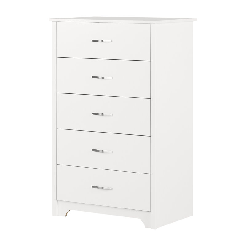 Commode 5 tiroirs Fusion, Blanc / robuste
