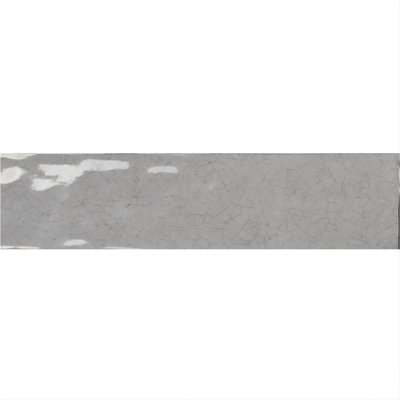 Maiolica Crackled Gray 3" x 12" Ceramic Subway Wall Tile - vintage look for decorative walls