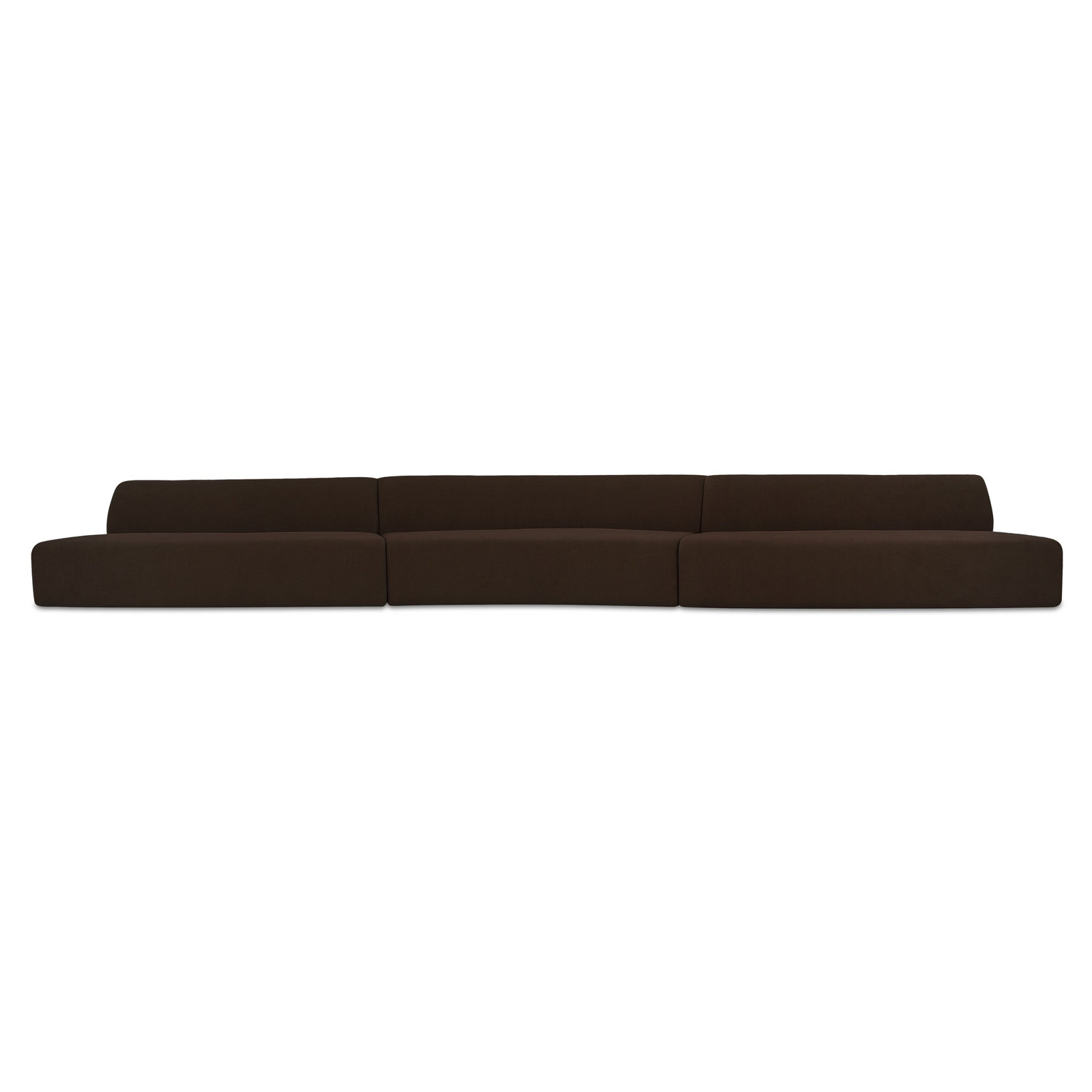 REMI Modular Upholstered Reversible Sectional, Brown Polyester